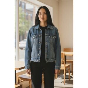 Lucky Brand Tomboy Trucker Denim Jean Jack Size M